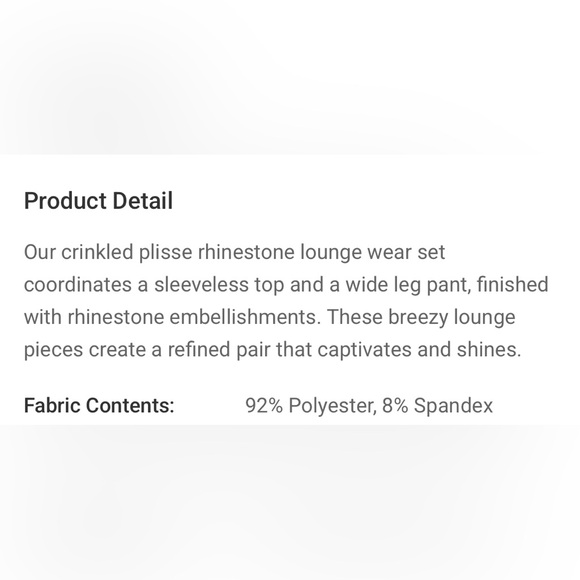 NWT Love Poem Rhinestone Lounge Set - Picture 4 of 4